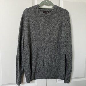 Black Brown 1826 Sweater Mens‎ L Lux Lambswool Blend Heathered Black